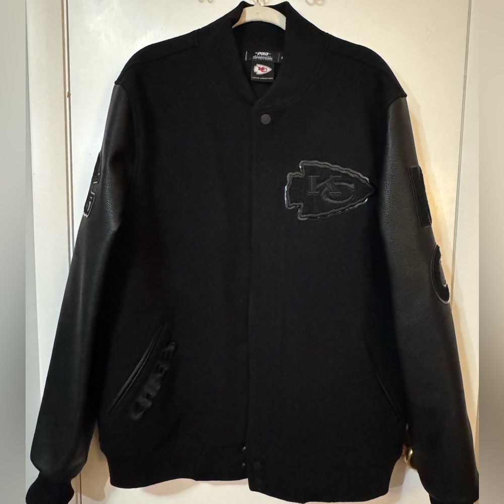 NFL KC Chiefs Triple Black Varsity Jacket